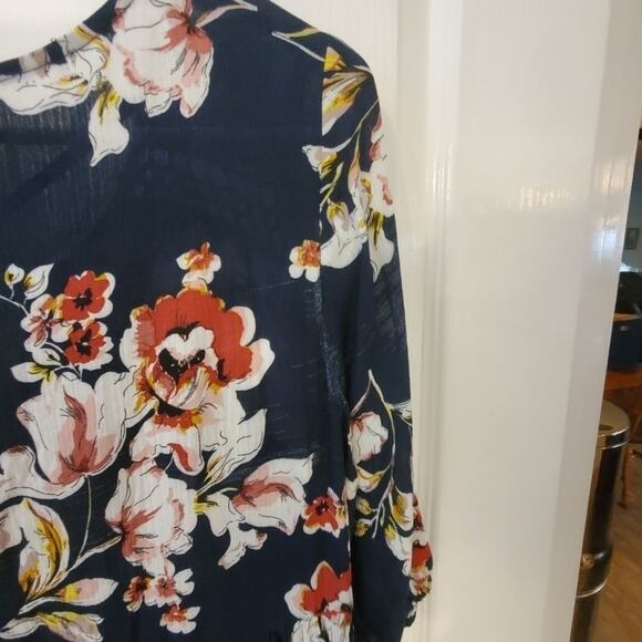 JODIFL NAVY floral flowy tunic dress‎ - Picture 10 of 11